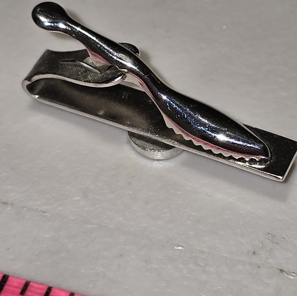 Insignia Letter P Silver Tone Tie Clip Vintage Tie Bar 18 - Picture 3 of 3